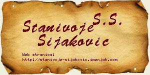 Stanivoje Šijaković vizit kartica